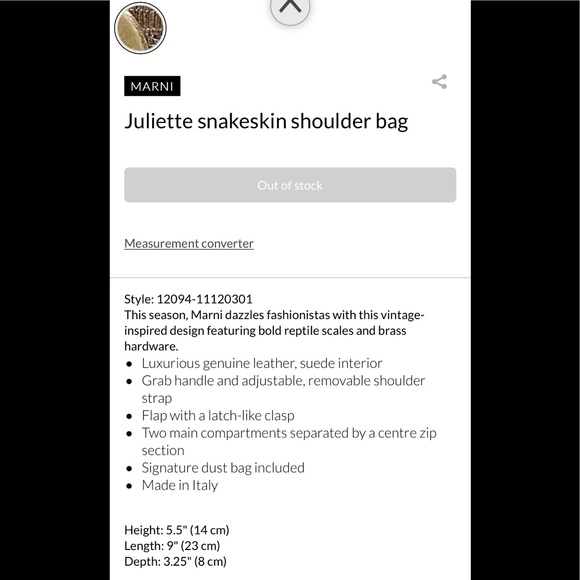 āsoldāMARNI Juliette snakeskin bag - Picture 9 of 10